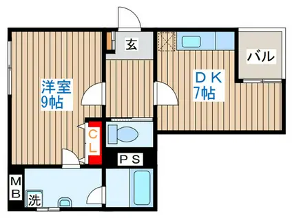 コーポニュージャパン(1DK/1階)の間取り写真