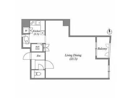 ルネ・パルティーレ汐留(1K/7階)の間取り写真