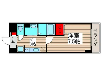 アンクレージュ西船橋(1K/5階)の間取り写真