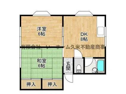 NEWマツバラ(2DK/1階)の間取り写真