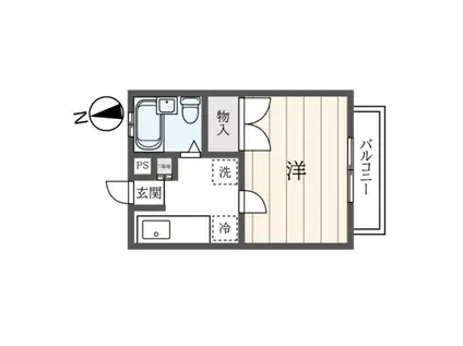 シャルムセゾン(1K/2階)の間取り写真