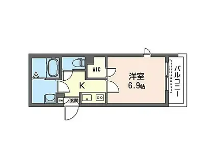 ALVINESS D KOMAGOME(1K/4階)の間取り写真