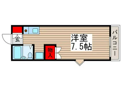 コートAKI(ワンルーム/2階)の間取り写真