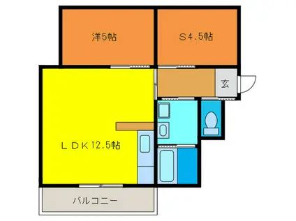 リノーベル川西(1SLDK/2階)の間取り写真