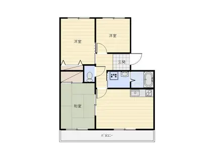 サンライズ弥栄III(3LDK/2階)の間取り写真