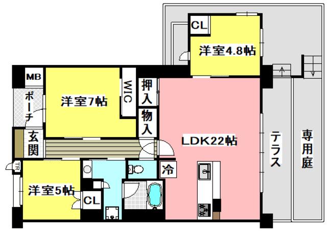 BRILLIA CITY千里丘F棟(3LDK/4階)の間取り写真