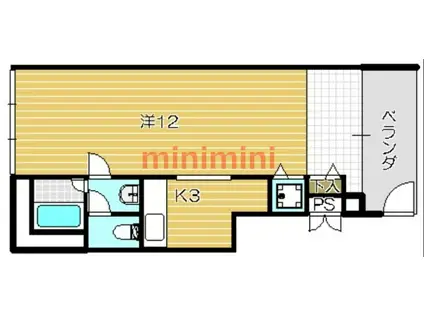 はっぴい・かむ(1K/1階)の間取り写真