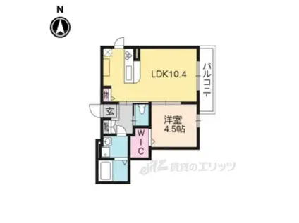 シャーメゾン聖護院(1LDK/2階)の間取り写真
