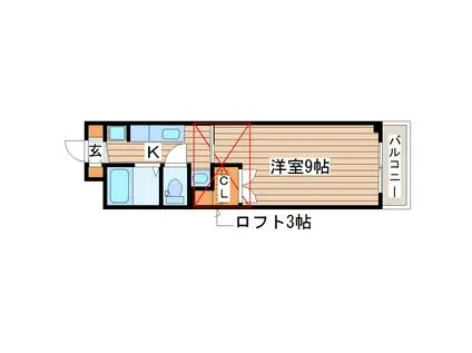 アーバンテラス(1K/2階)の間取り写真