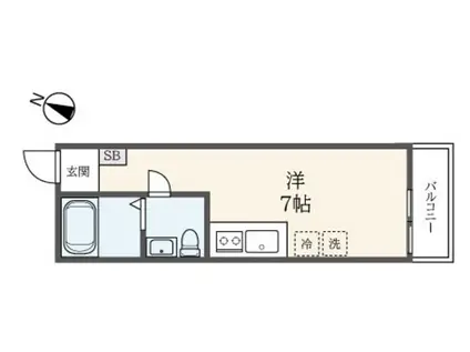 HERMITAGE DE YOKOHAMA SUGITA(ワンルーム/1階)の間取り写真