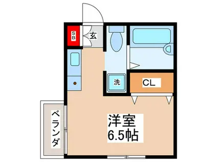 アイザックス(ワンルーム/2階)の間取り写真