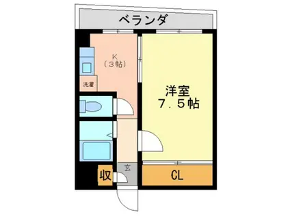 メープル翠(1K/2階)の間取り写真
