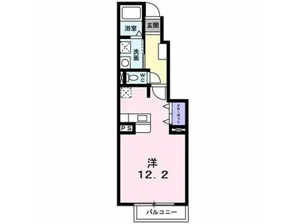 ハウス遠賀野A(ワンルーム/1階)の間取り写真