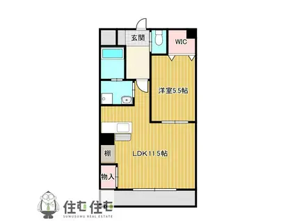 コンフォート平戸II(1LDK/1階)の間取り写真