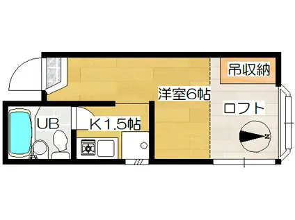 ハイムヴァリー(1K/2階)の間取り写真