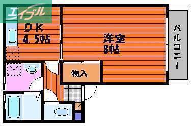 ポテトチップ II(1DK/1階)の間取り写真