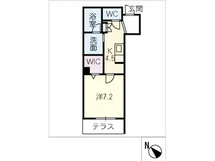 ベルラシック(1K/1階)の間取り写真