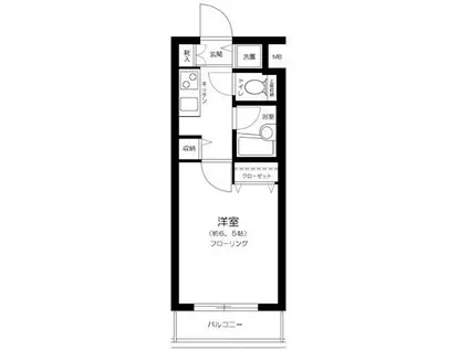 パレステュディオ新宿御苑前(1K/6階)の間取り写真