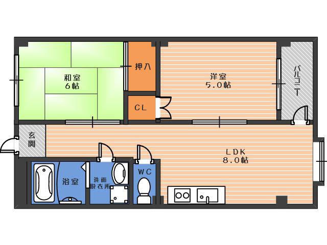 ハイツMT(2LDK/4階)の間取り写真