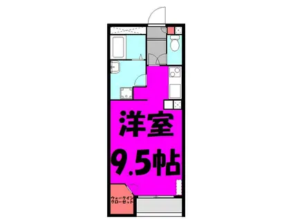 コスモス2(1K/1階)の間取り写真