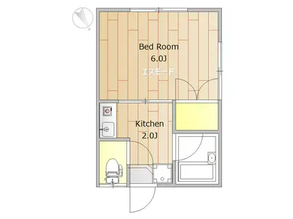 ELRIO玉堤(1K/2階)の間取り写真