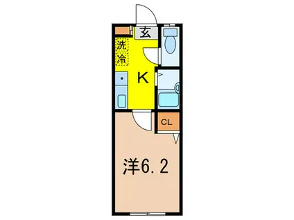 フローリッシュ上井草(1K/1階)の間取り写真