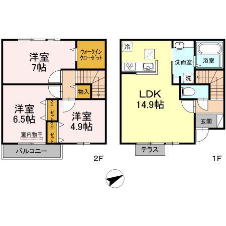 セゾンド オリオン(3LDK/1階)の間取り写真