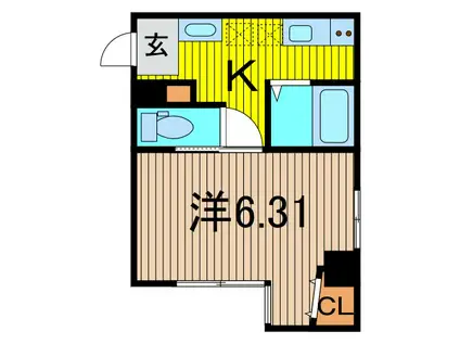 NOIR ET BLANC蕨(1K/2階)の間取り写真