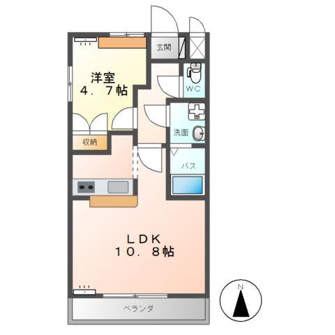 グランドール鹿嶋(1LDK/1階)の間取り写真