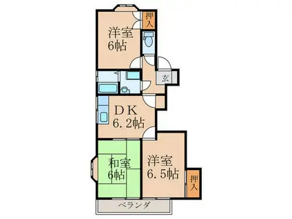 レストリディア(3DK/1階)の間取り写真