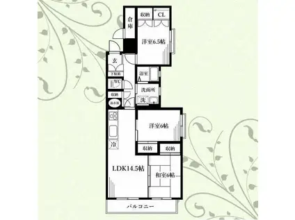 ガーデンテラス永田台(3LDK/2階)の間取り写真