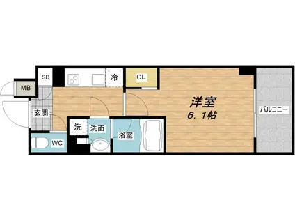 アスヴェル東本町II(1K/3階)の間取り写真