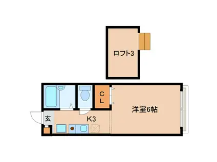 ブラッサム1号館(1K/1階)の間取り写真