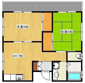パークマンションカナダ(2DK/2階)の間取り写真