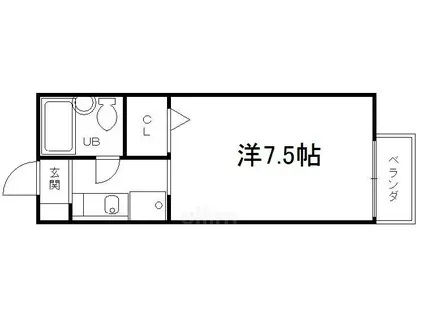 プレジールTAKEROKU(1K/1階)の間取り写真