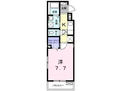 BONHEUR(1K/1階)の間取り写真