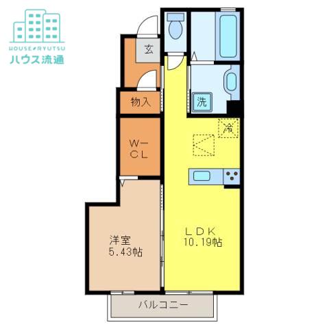 クラウンヒル(1LDK/1階)の間取り写真