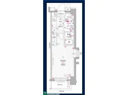 ガーラ・ヒルズ新宿(1K/1階)の間取り写真