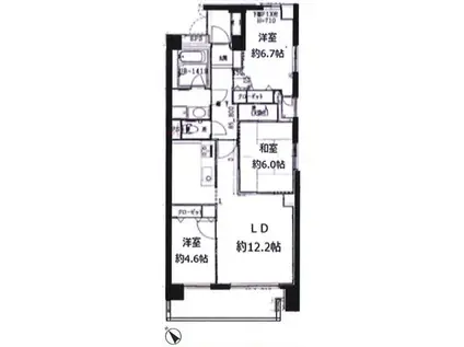ファンフィールド宮前(3LDK/2階)の間取り写真
