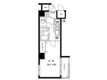 グランフォース蔵前(1K/5階)の間取り写真