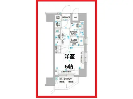 アルテシモ モンド(1K/6階)の間取り写真