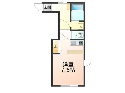 ヴィレッジアルカディア(1K/2階)の間取り写真