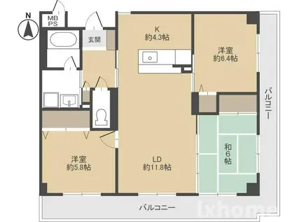 HALE LAULEA(3LDK/4階)の間取り写真