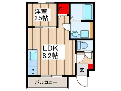 グレイシャス白岡(1LDK/1階)の間取り写真