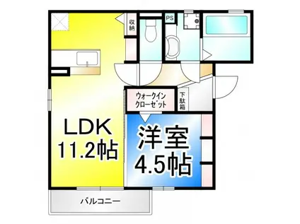 セジュール中越(1LDK/3階)の間取り写真