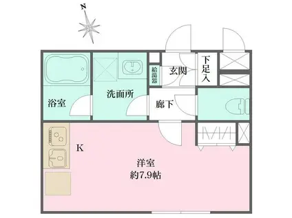 アトリオフラッツ三軒茶屋ノース(ワンルーム/3階)の間取り写真