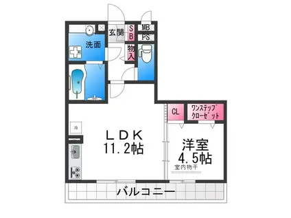 シャバーニ(1LDK/3階)の間取り写真