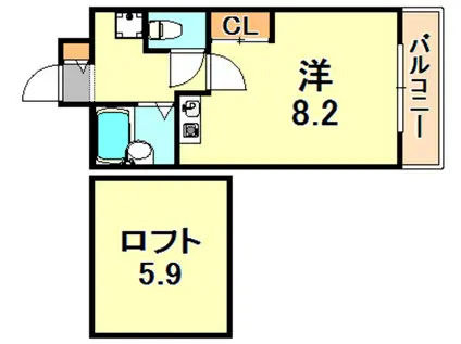 ロイヤルアーク(ワンルーム/4階)の間取り写真