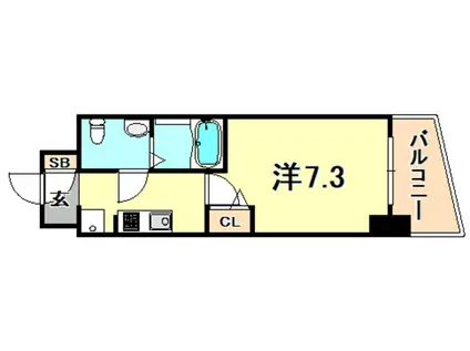 セレニテ神戸プリエ(1K/9階)の間取り写真