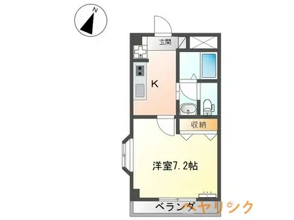 フローレンス大黒(1K/2階)の間取り写真